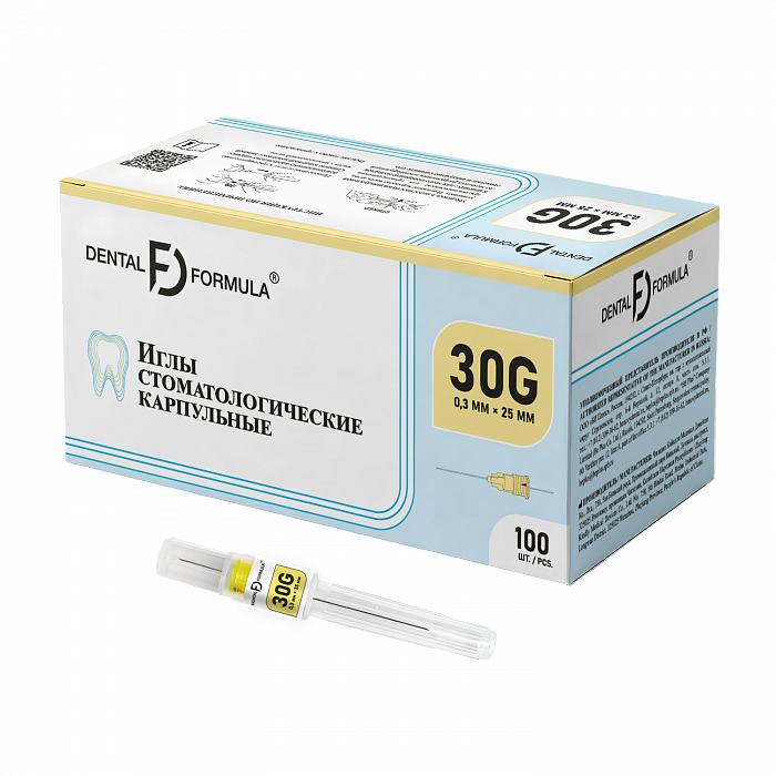 Карпульные иглы DENTAL FORMULA — 30G х 25 мм