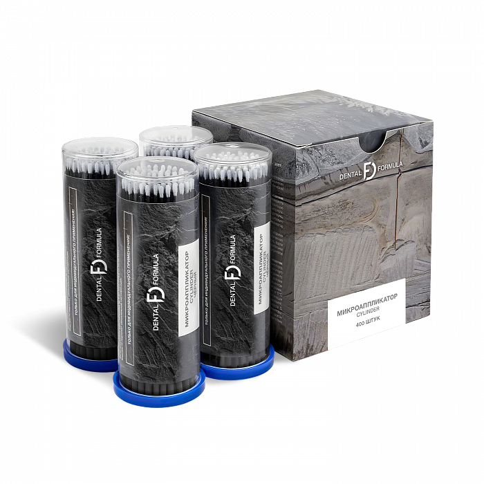 Микроаппликаторы стоматологические одноразовые DENTAL FORMULA — Cylinder, Черный