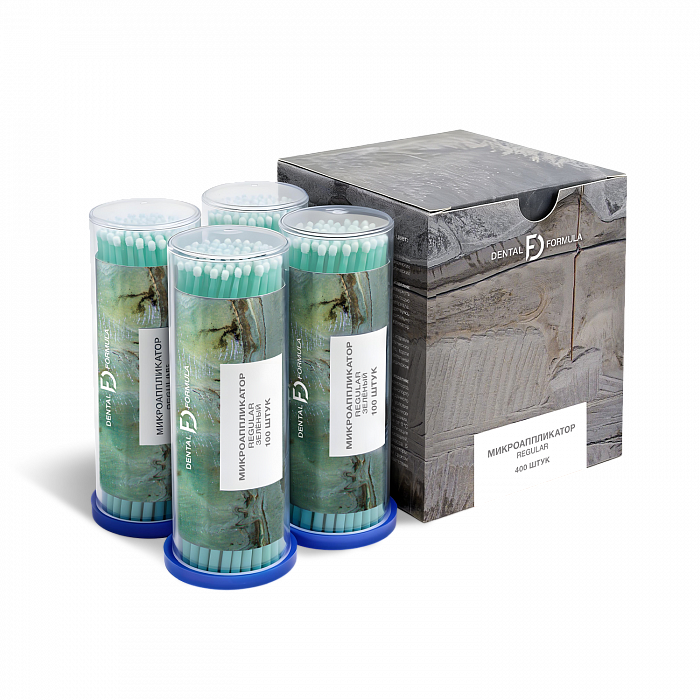 Микроаппликаторы стоматологические одноразовые DENTAL FORMULA — Regular, Зеленый