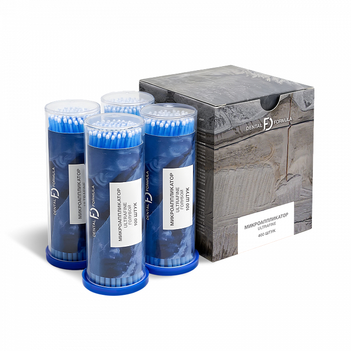 Микроаппликаторы стоматологические одноразовые DENTAL FORMULA — Ultrafine, голубой